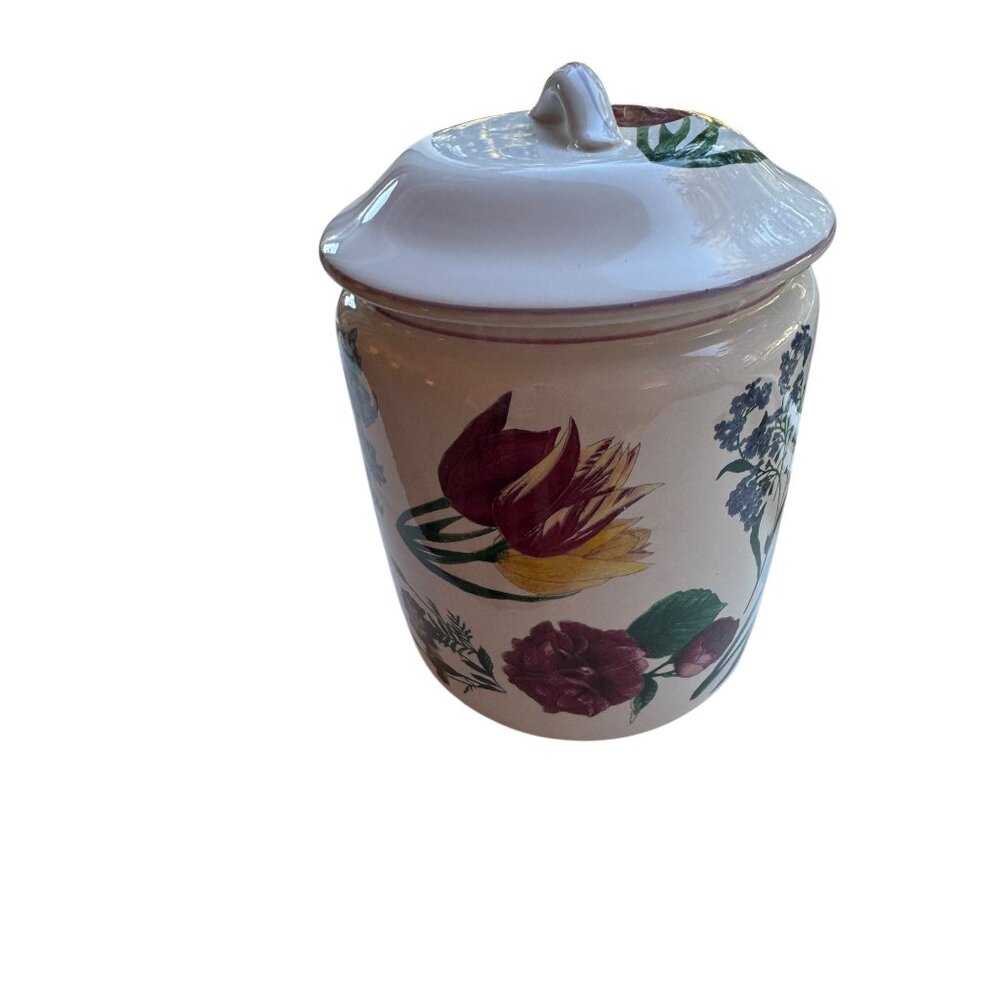 Vintage Williams-Sonoma R.B. Bernarda Portugal Botanical Ceramic Canister w/ Lid